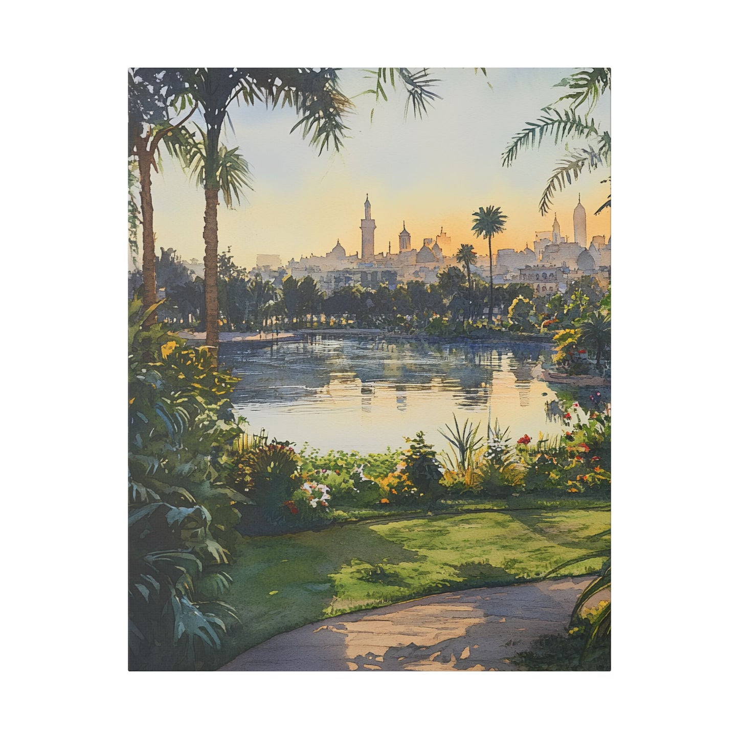 Al-Azhar Park at Sunset Canvas