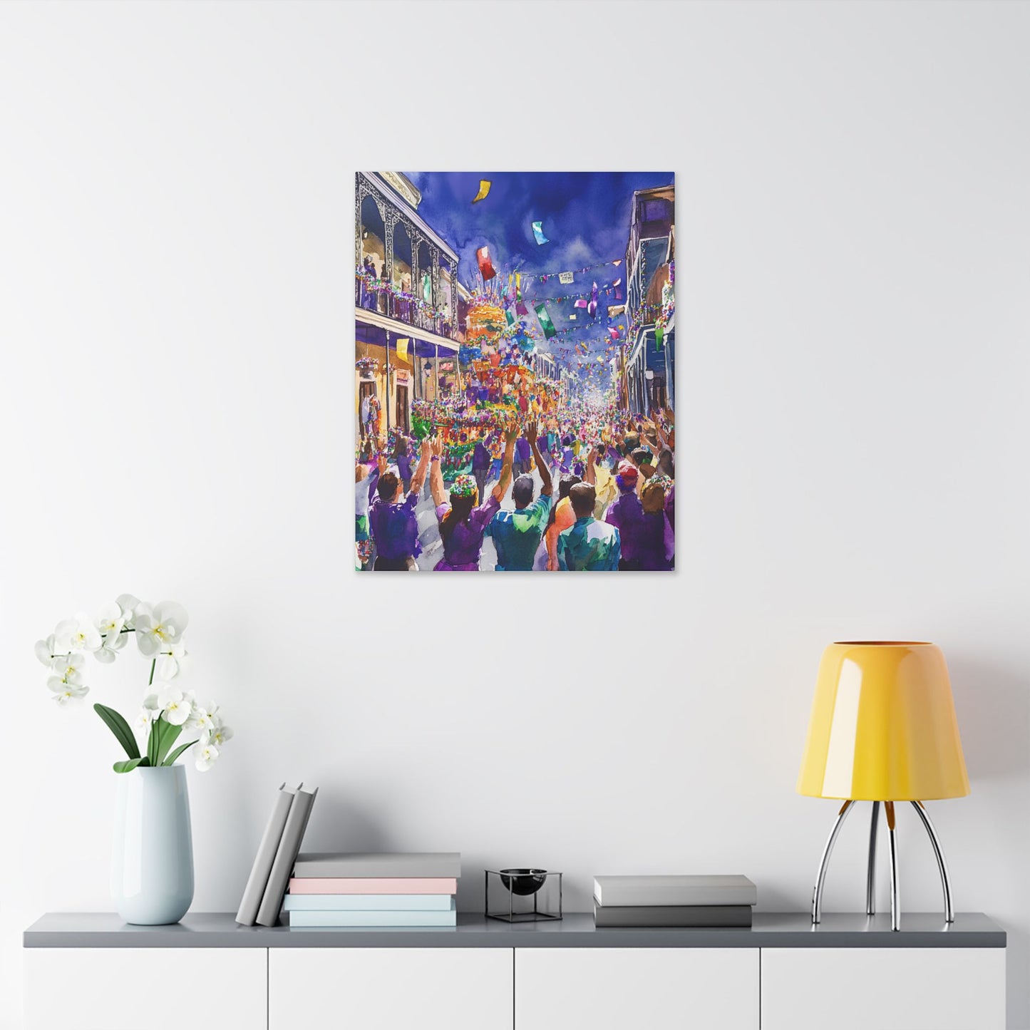 Mardi Gras Parade on Bourbon Street Canvas