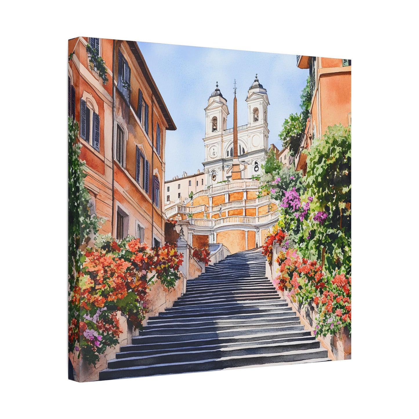 Spanish Steps in Bloom Canvas