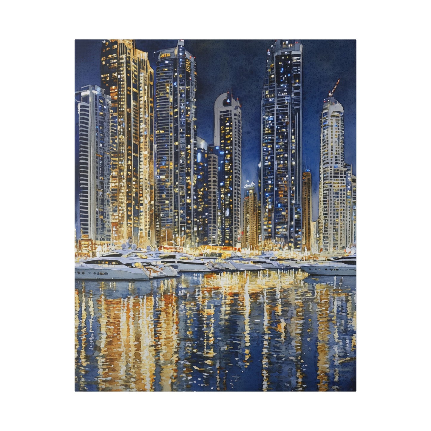 Dubai Marina by Night Canvas