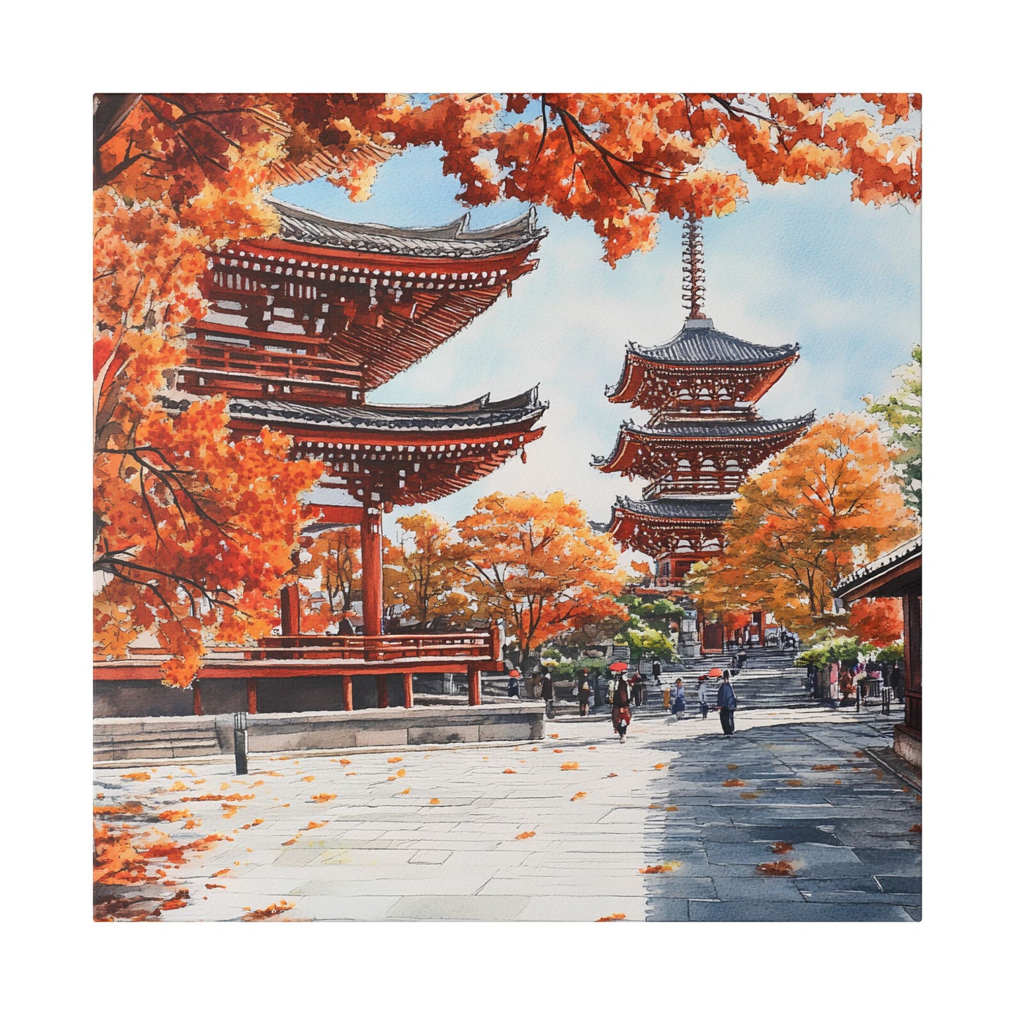 Asakusa Temple in Autumn Canvas