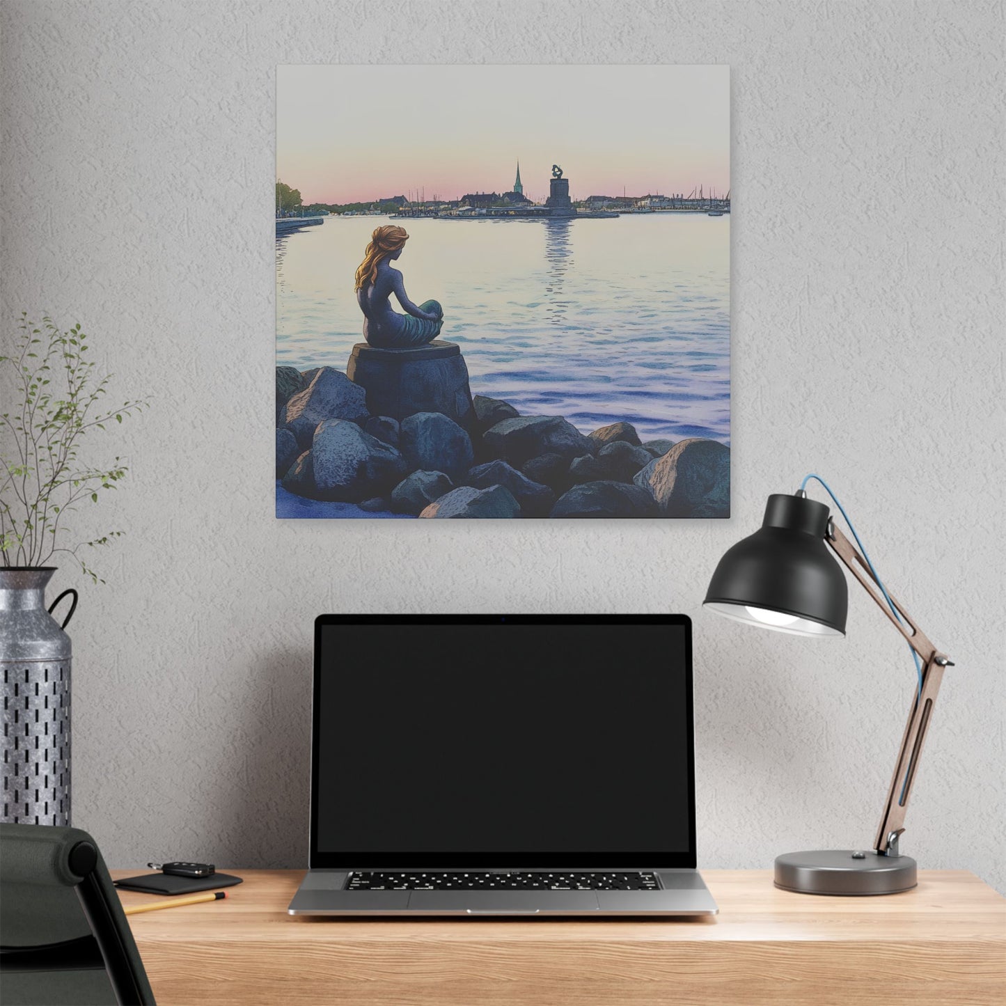 The Little Mermaid at Dawn Canvas