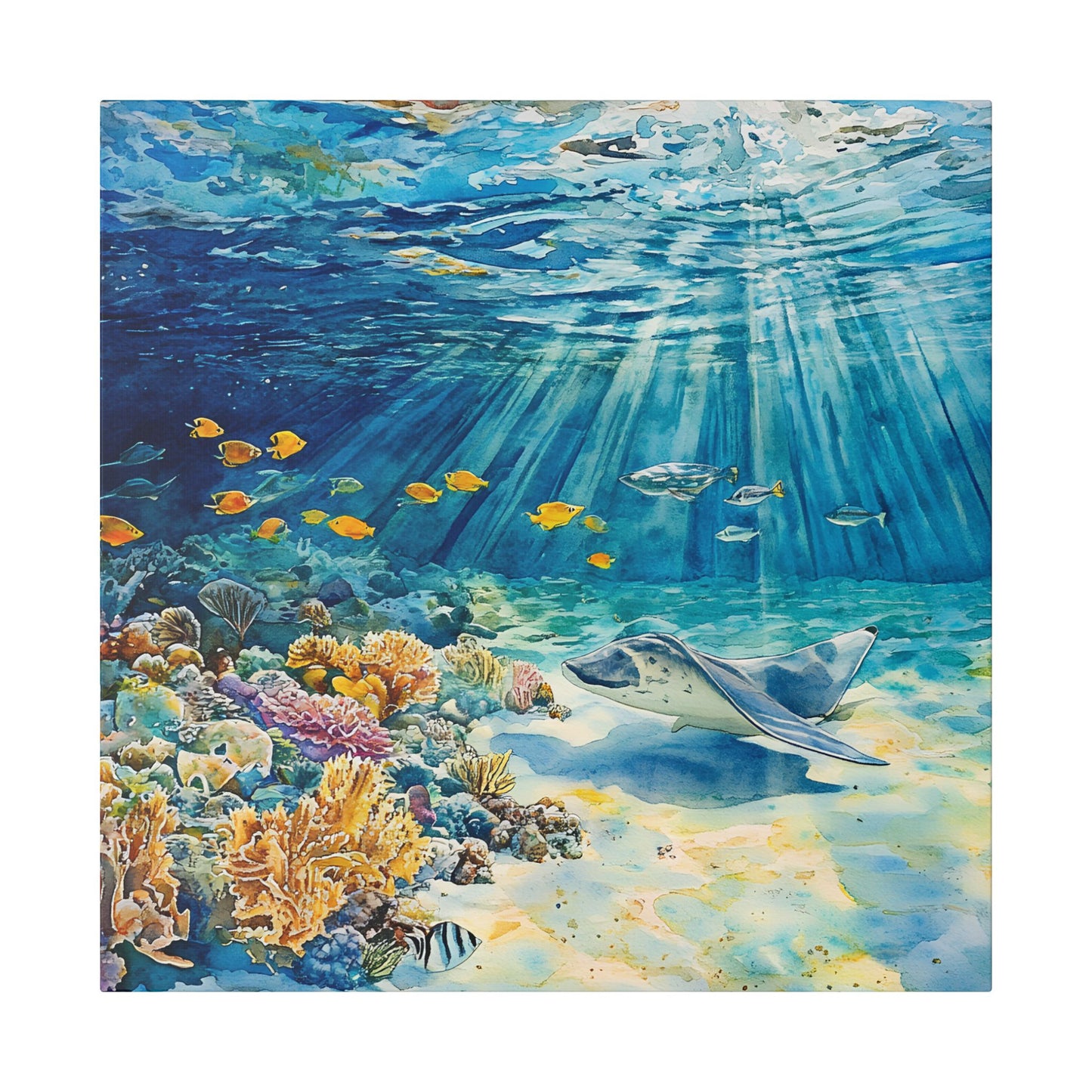 Snorkeling with Rays and Reef Sharks Canvas