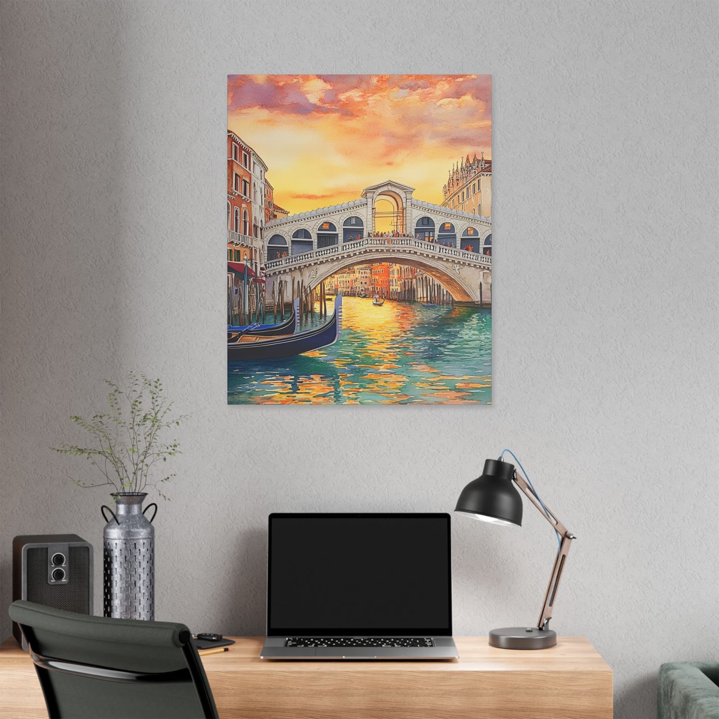 Rialto Bridge at Sunset Canvas