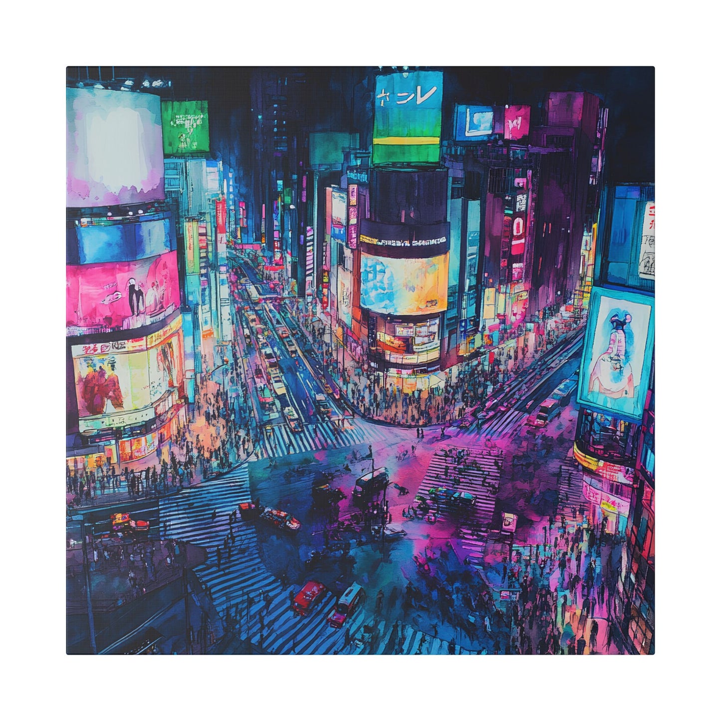 Shibuya Crossing at Night Canvas