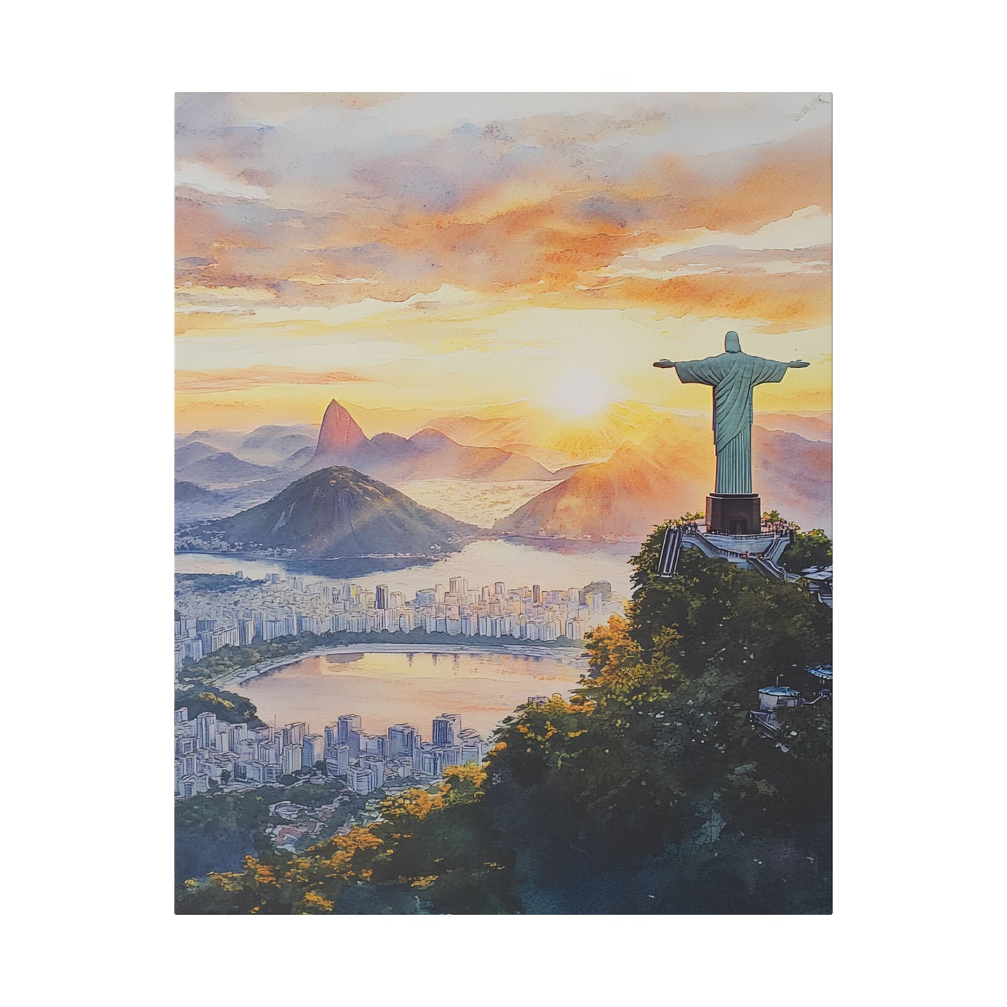 Christ the Redeemer at Sunrise Canvas