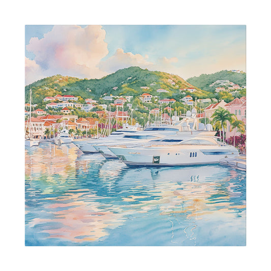 St Barth Gustavia Harbor at Sunrise Canvas