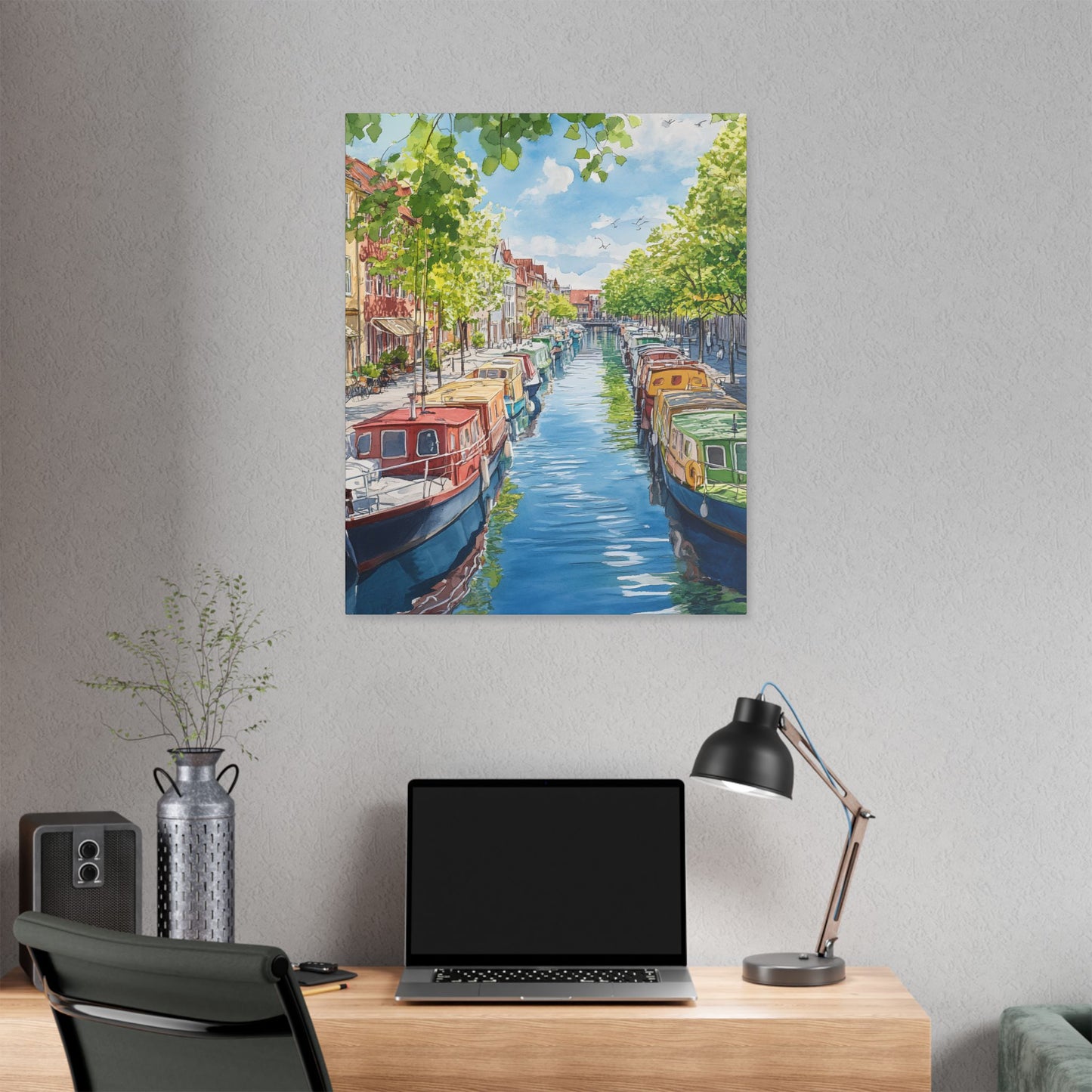 Christianshavn Canal in Spring Canvas