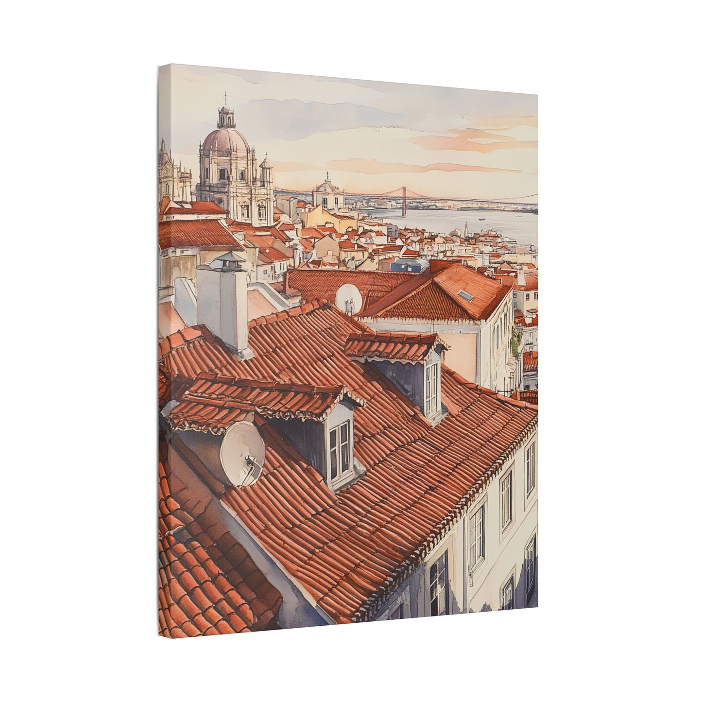 Lisbon Rooftop Panorama Canvas