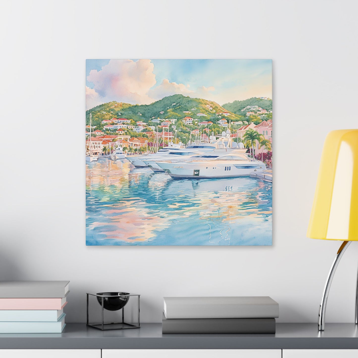 St Barth Gustavia Harbor at Sunrise Canvas