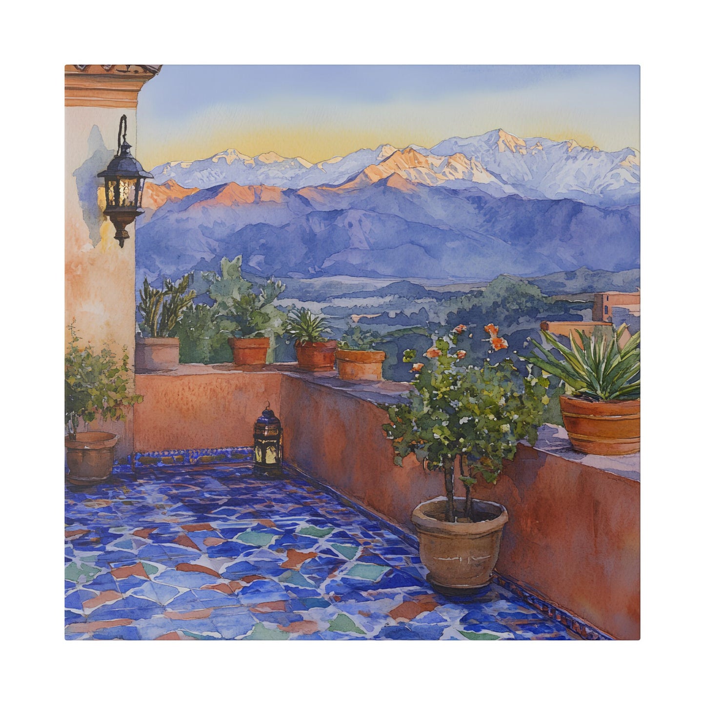 Atlas Mountains from a Riad Canvas