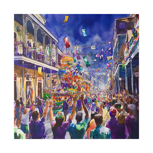 Mardi Gras Parade on Bourbon Street Canvas