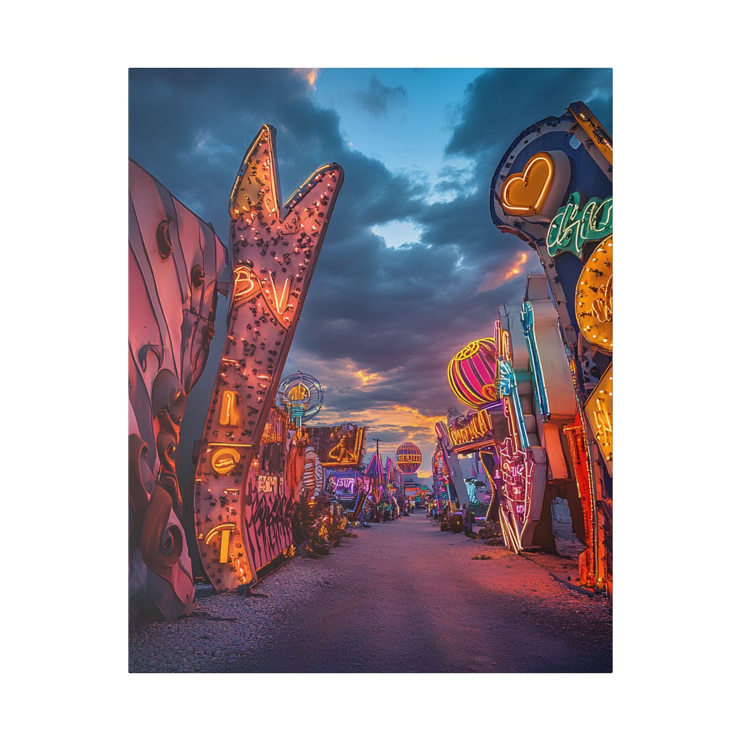 The Neon Boneyard Canvas