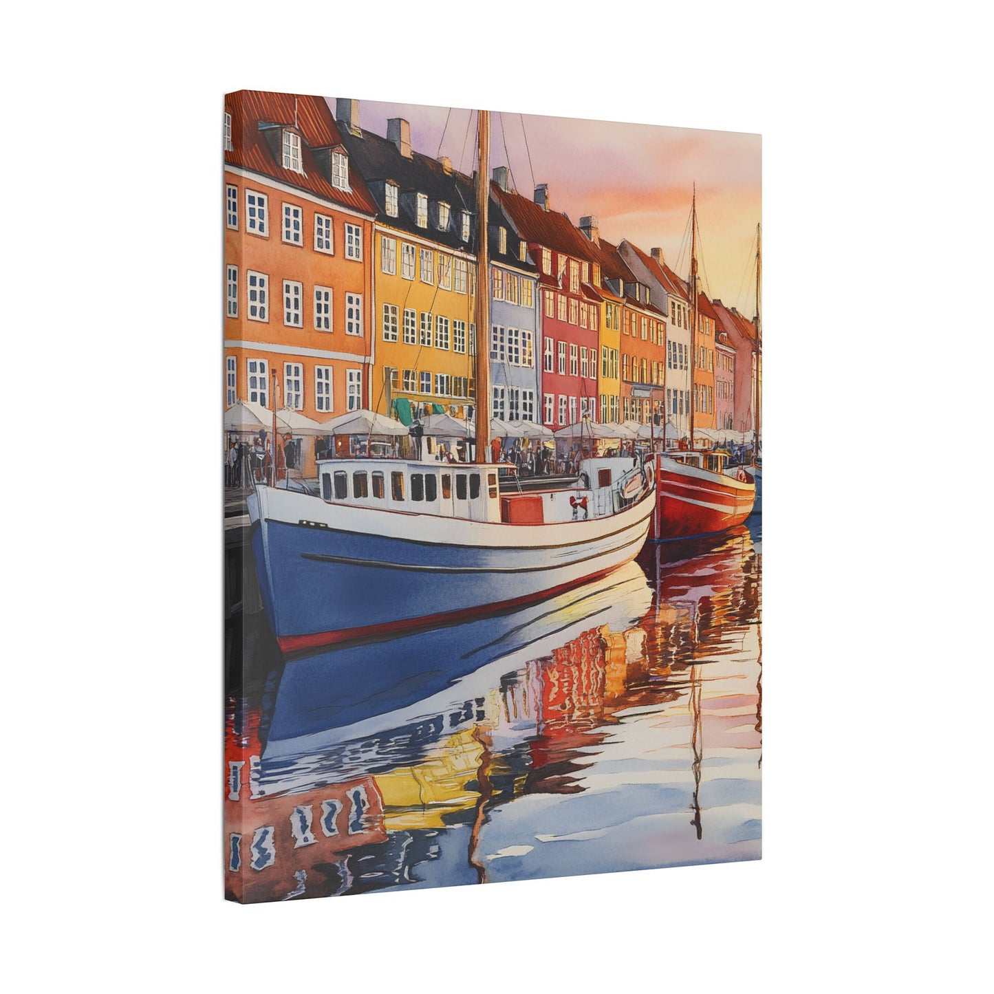 Nyhavn Harbor at Sunset Canvas