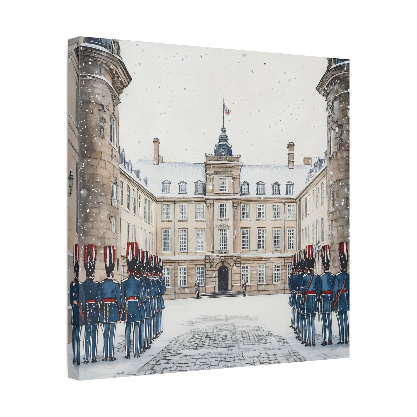 Amalienborg Palace Winter Scene Canvas