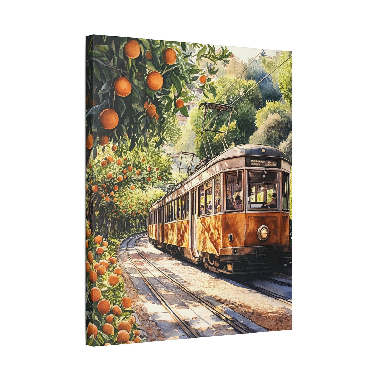 Sóller Tram Through the Orange Groves Canvas