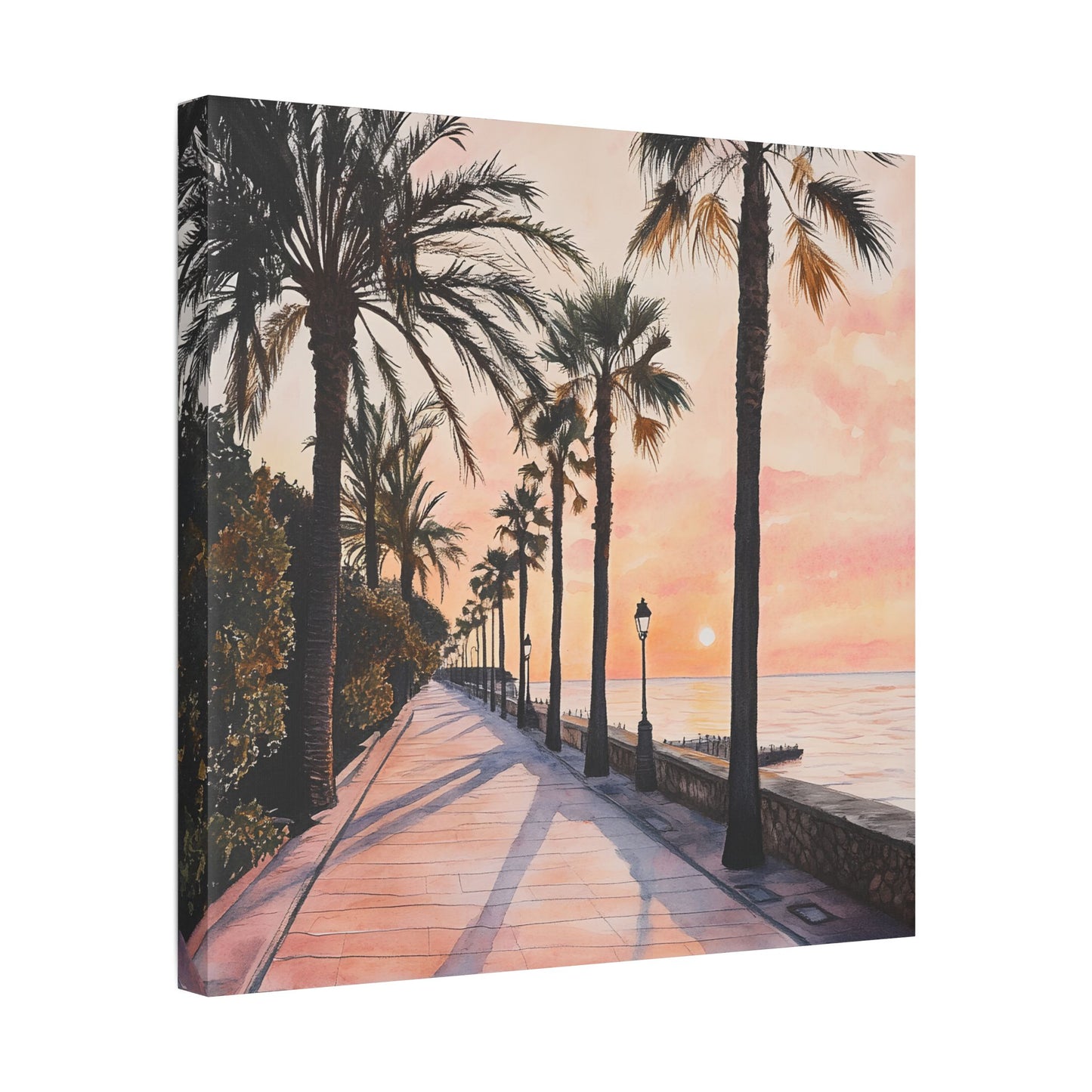 Marbella Promenade at Sunrise Canvas