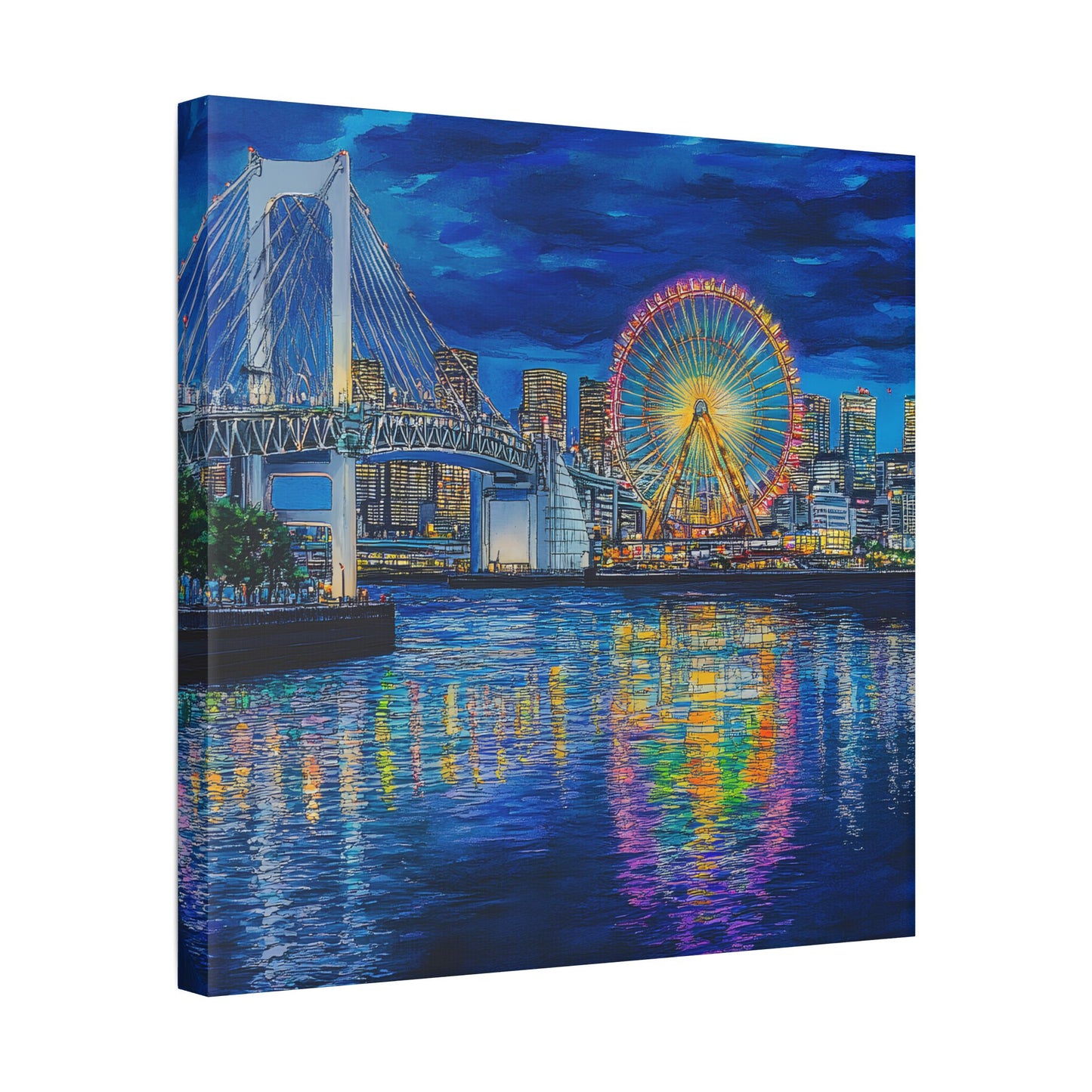 Odaiba Waterfront at Night Canvas