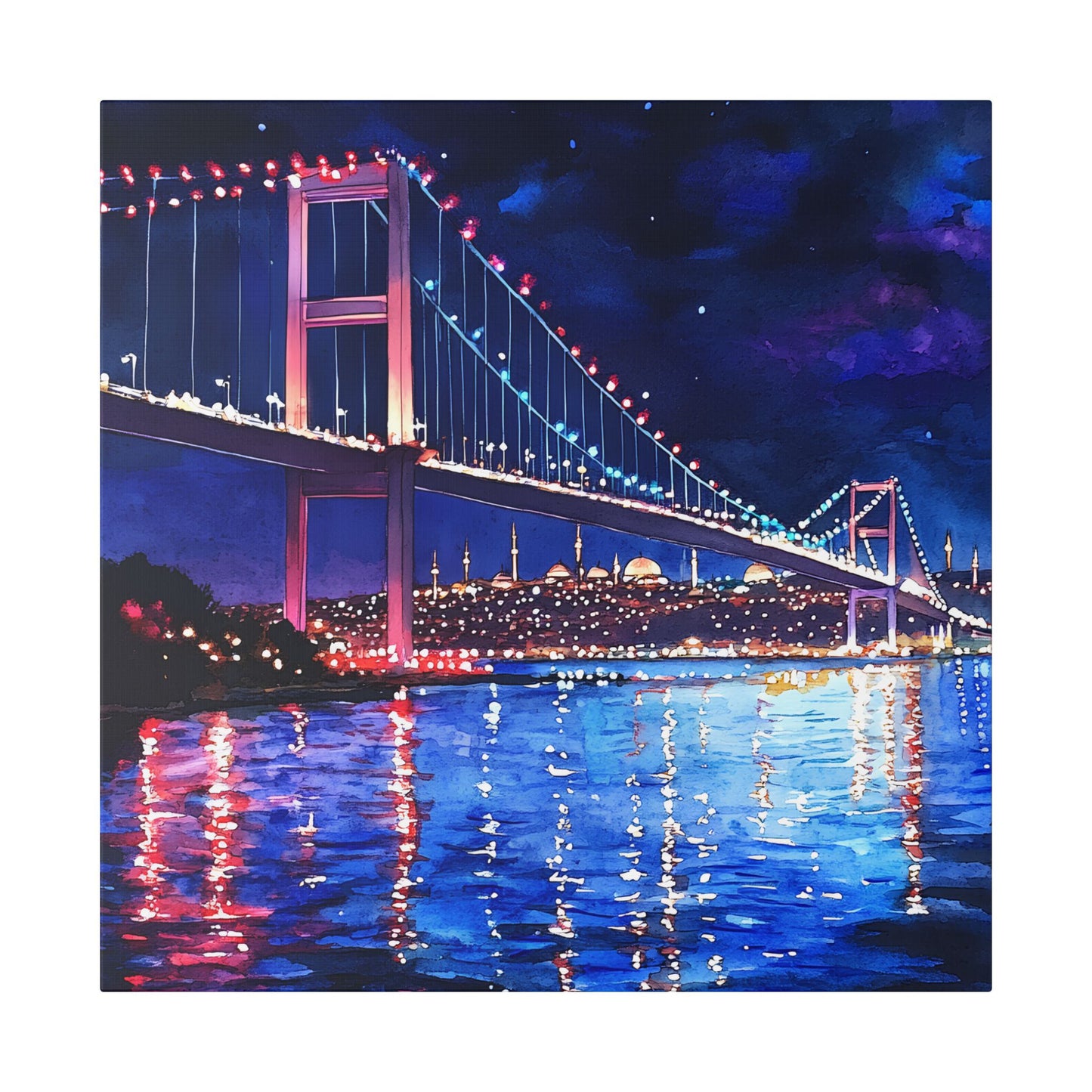 Bosphorus Bridge at Night Canvas