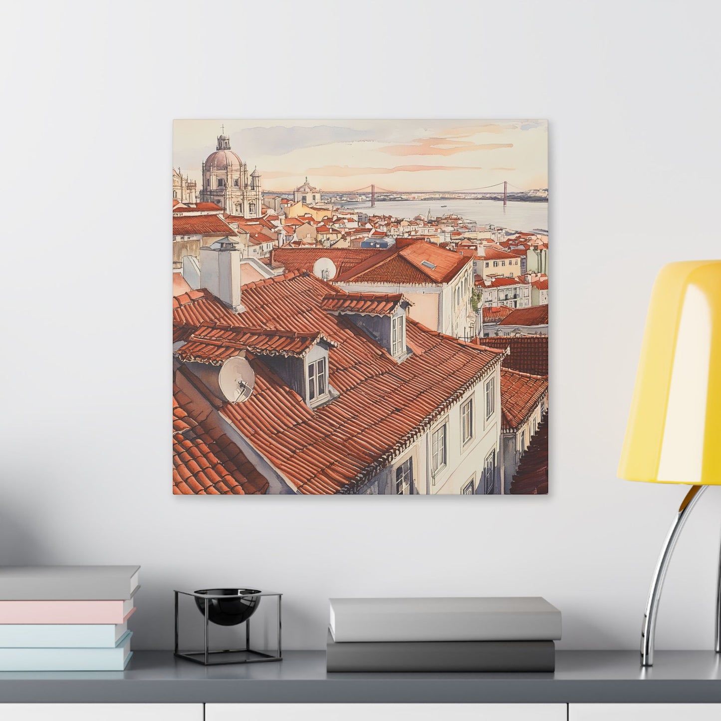 Lisbon Rooftop Panorama Canvas