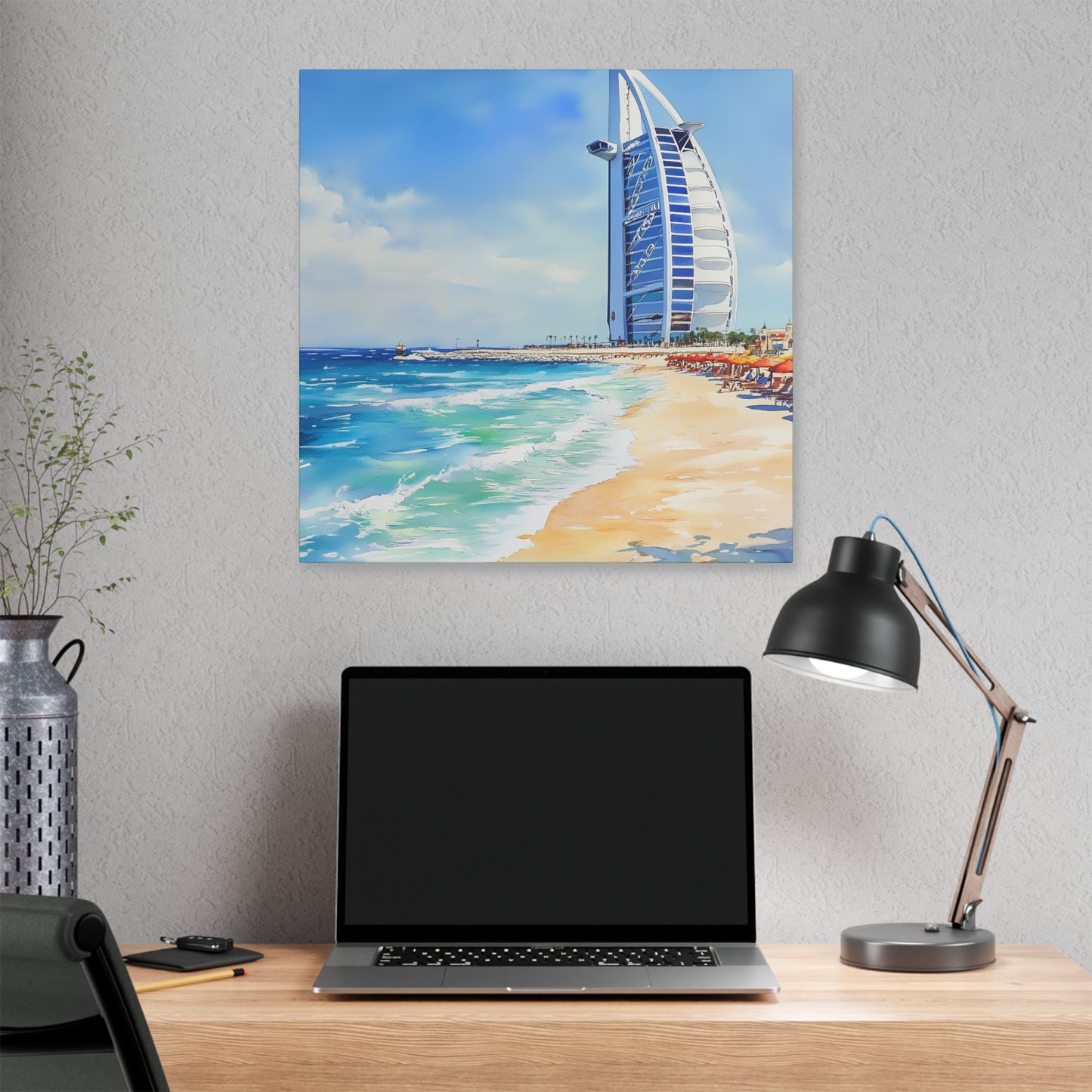 Burj Al Arab from the Beach Canvas