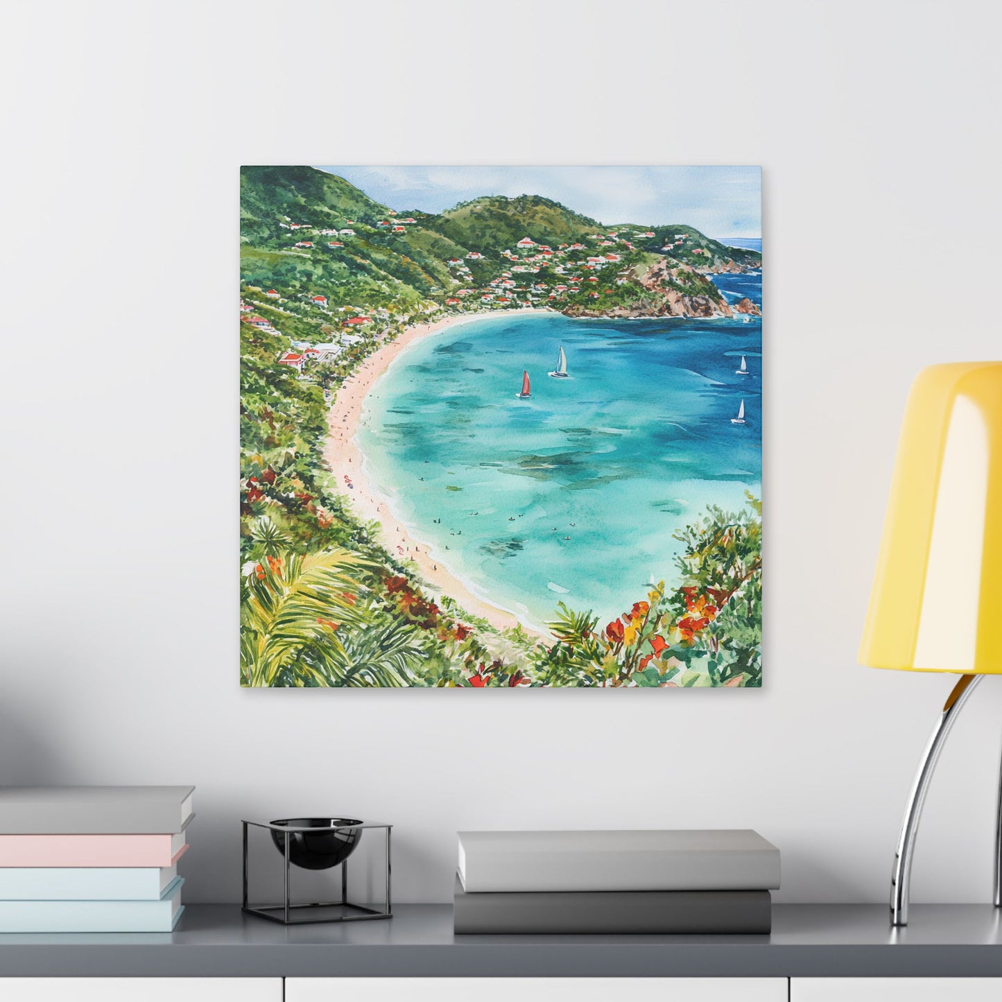 St Barth Colombier Beach Panorama Canvas