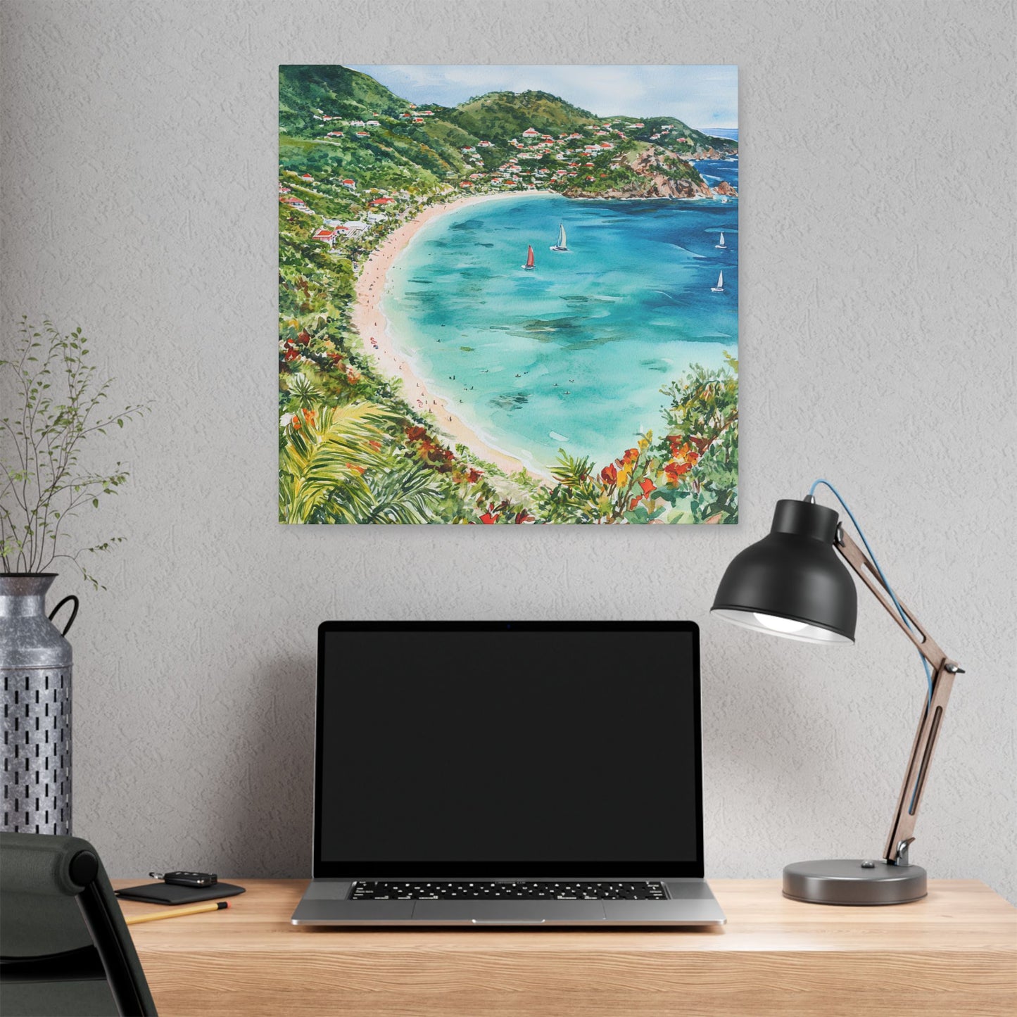 St Barth Colombier Beach Panorama Canvas