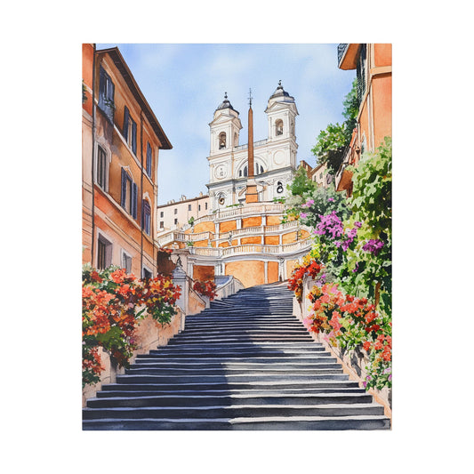 Spanish Steps in Bloom Canvas