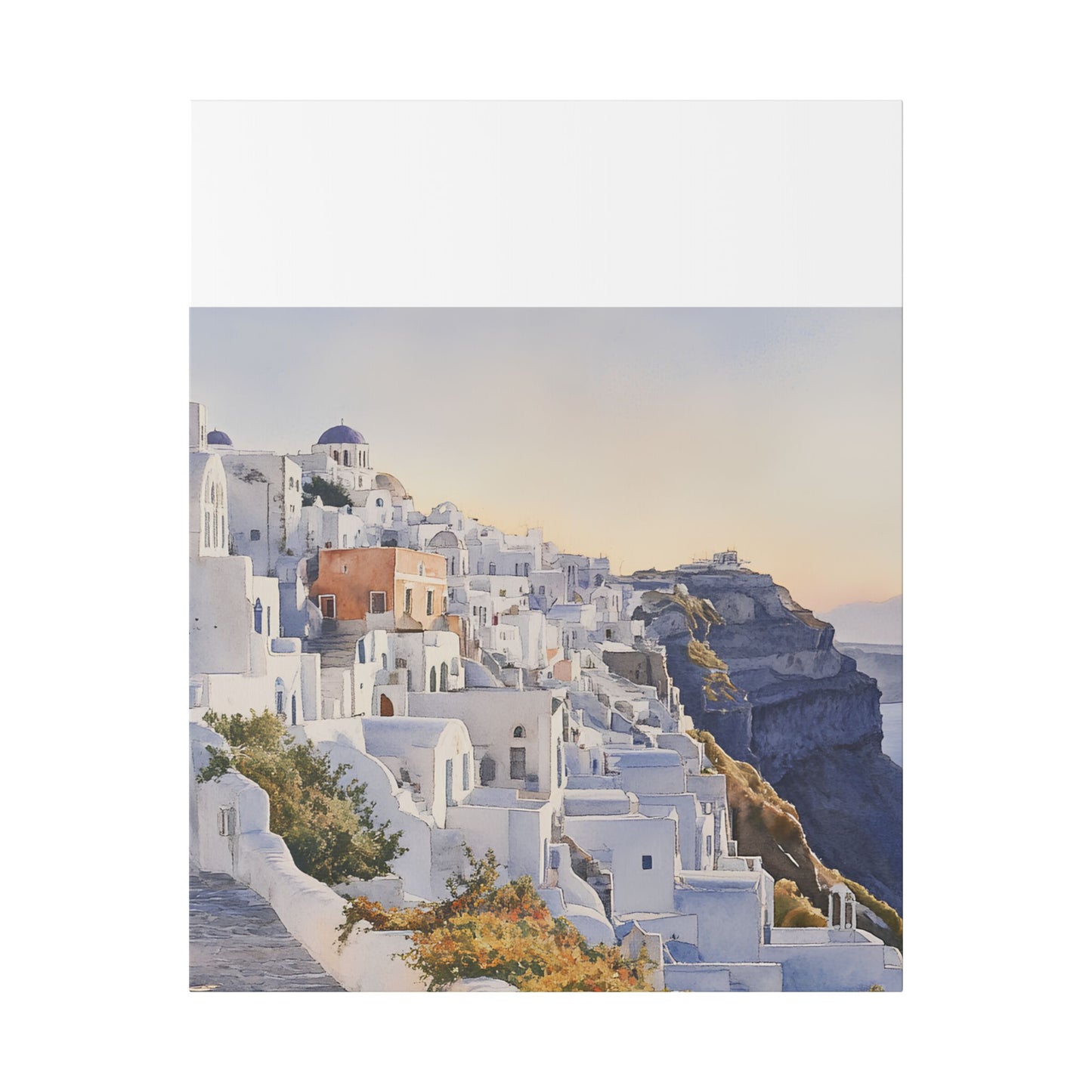 Fira Cliffside at Dawn Canvas