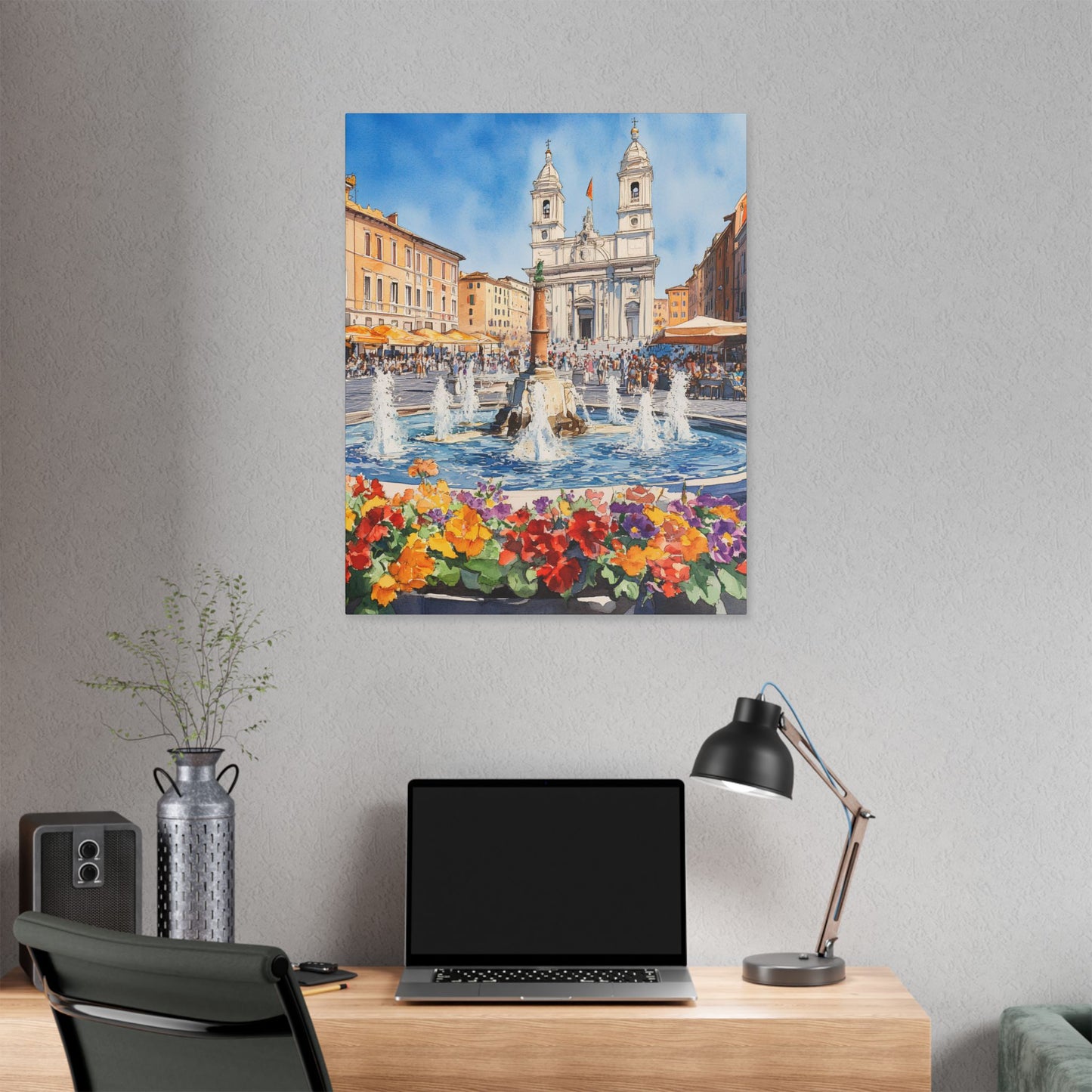 Piazza Navona in Spring Canvas