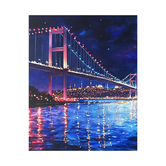 Bosphorus Bridge at Night Canvas