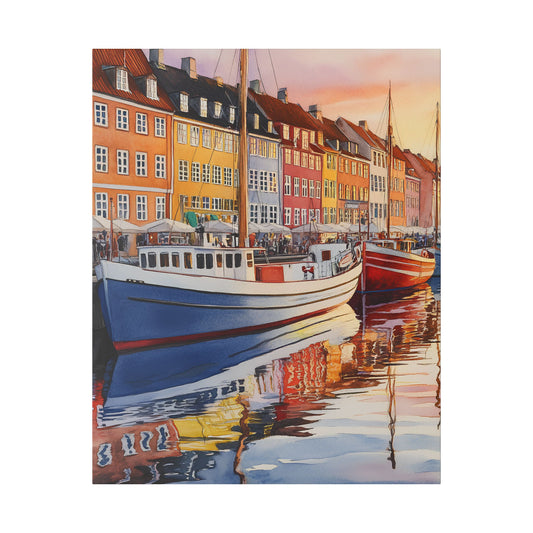 Nyhavn Harbor at Sunset Canvas