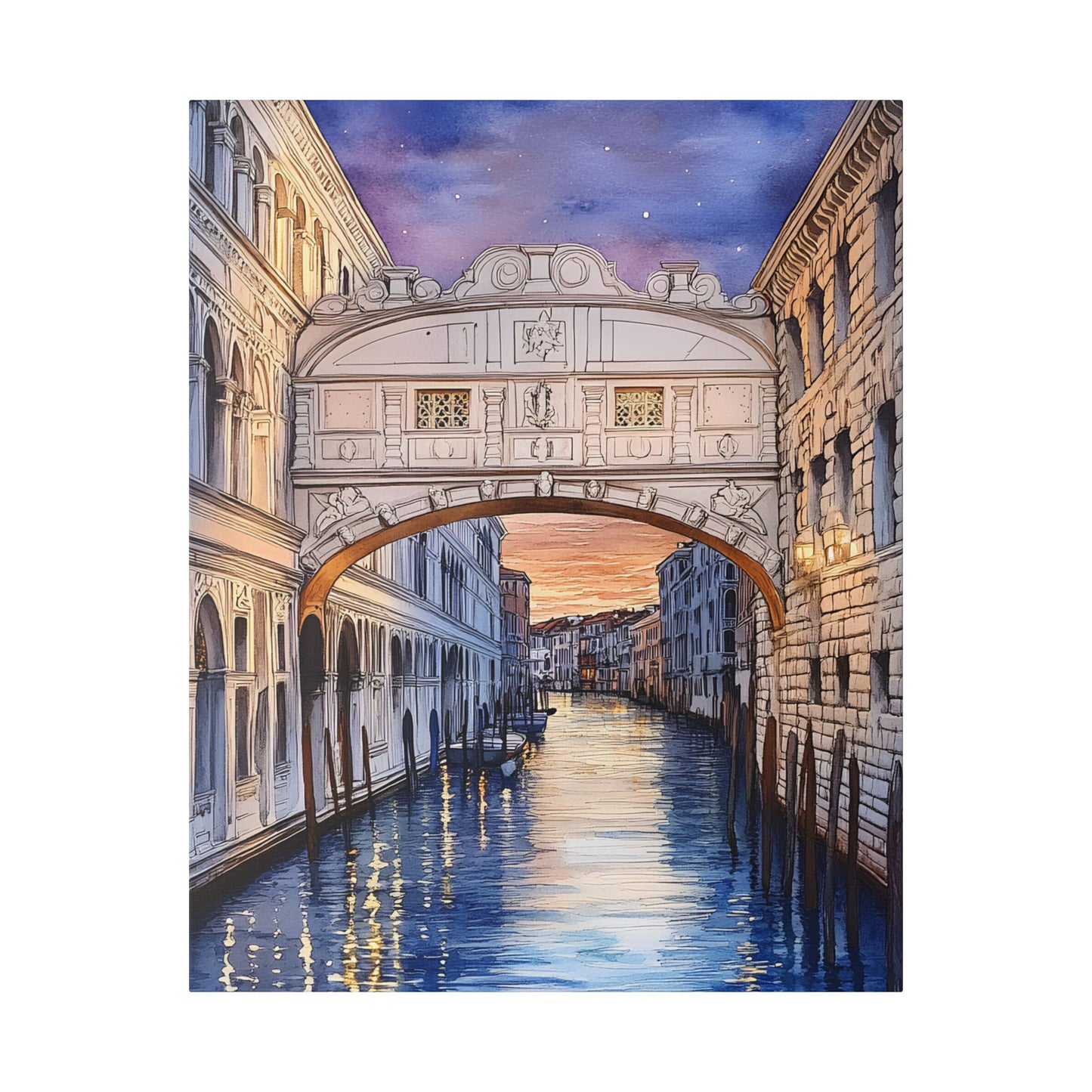 Bridge of Sighs at Twilight Canvas