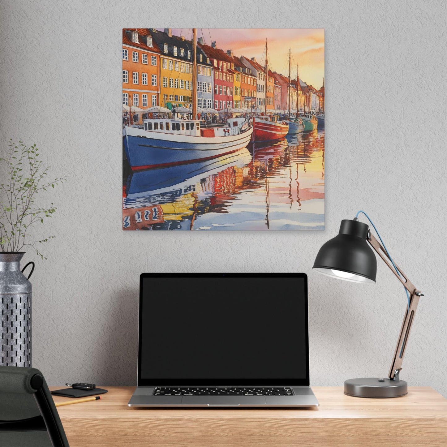 Nyhavn Harbor at Sunset Canvas