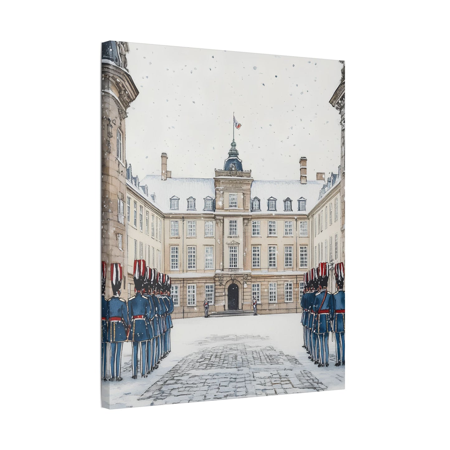 Amalienborg Palace Winter Scene Canvas