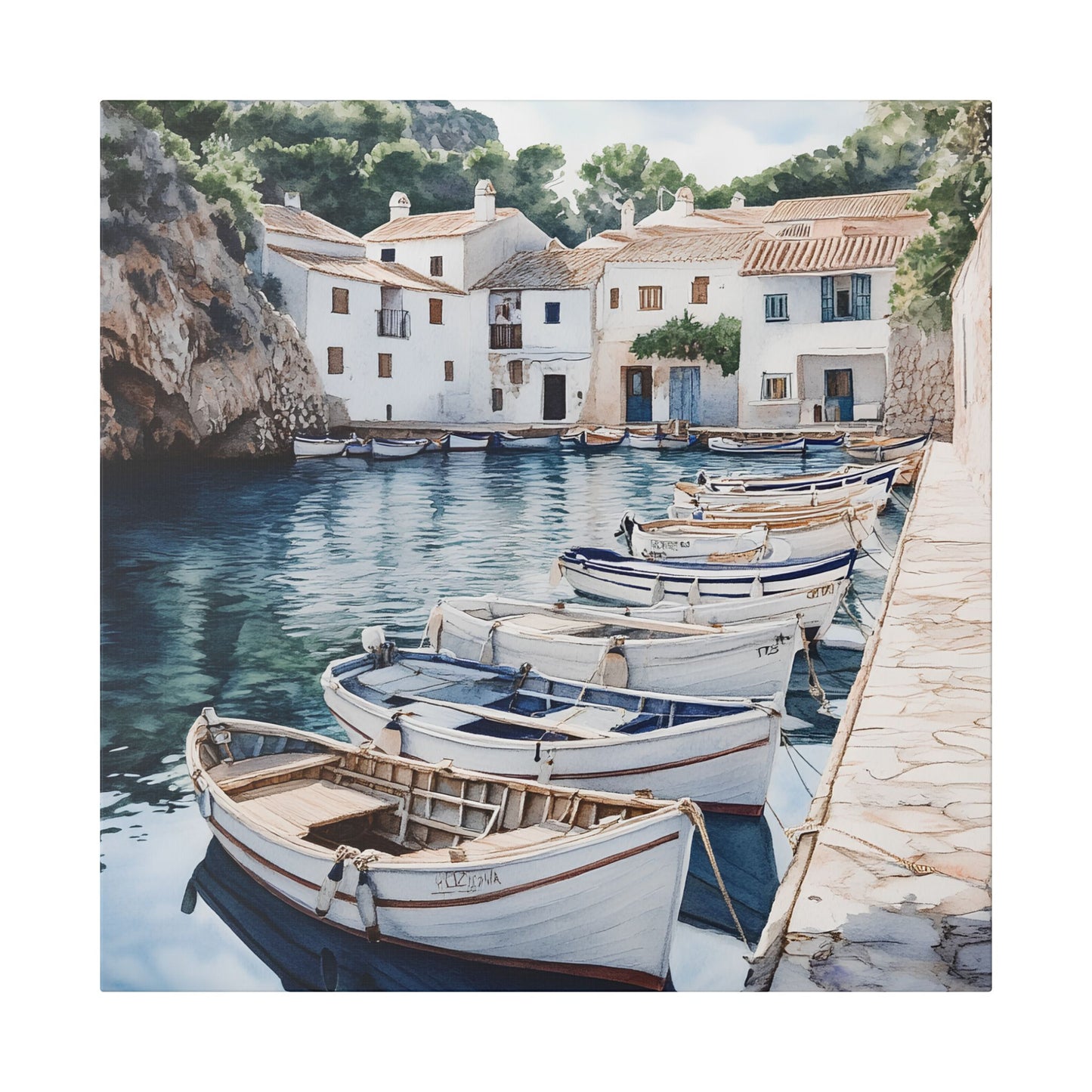 Cala Figuera Fishing Village Canvas