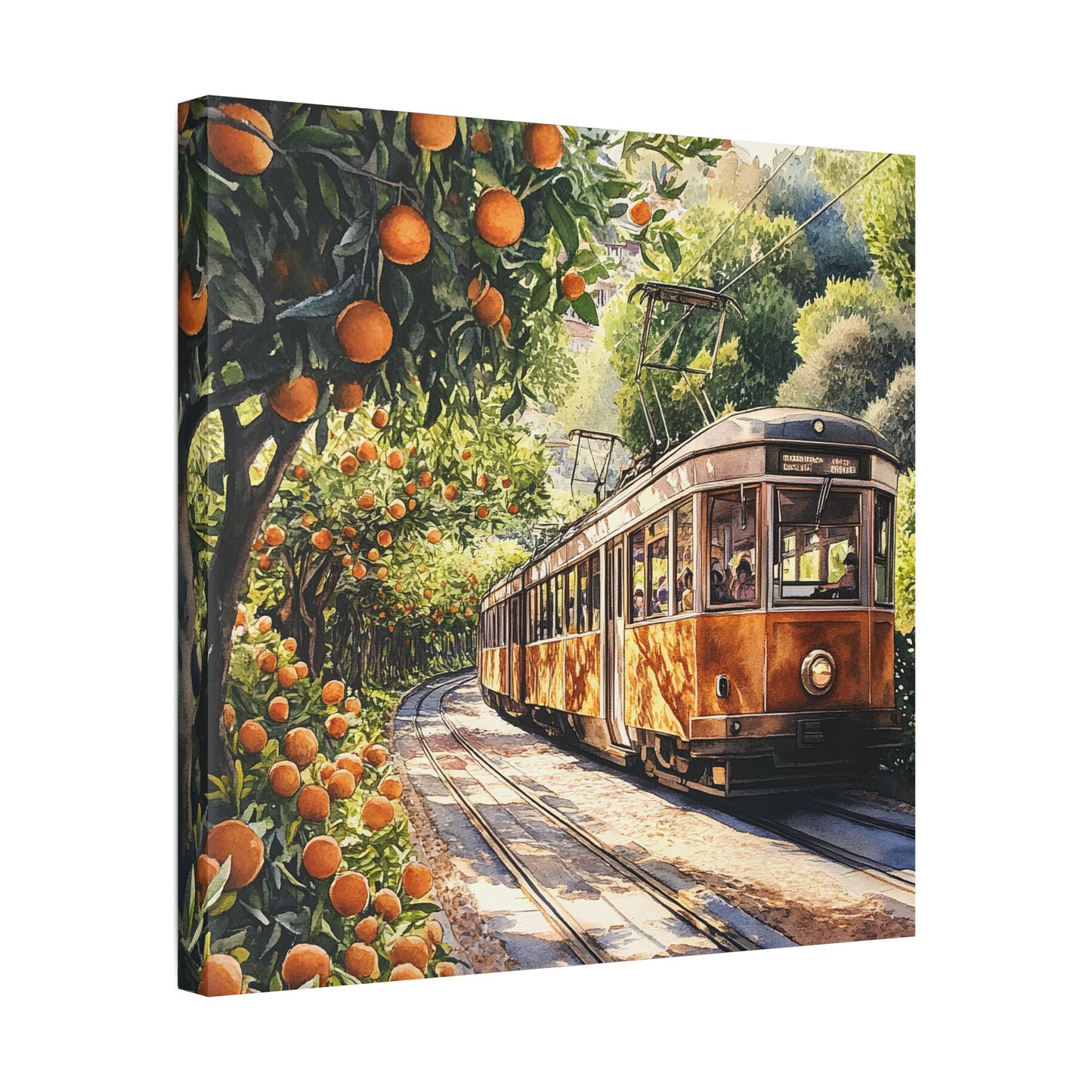 Sóller Tram Through the Orange Groves Canvas