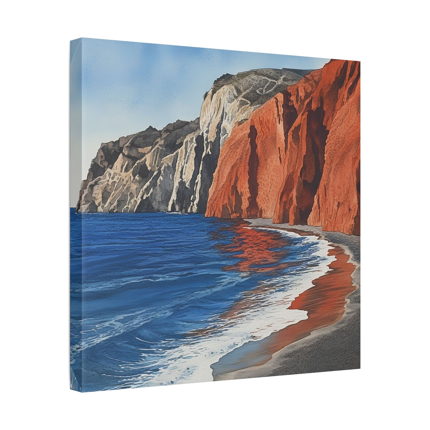 Red Beach Serenity Canvas