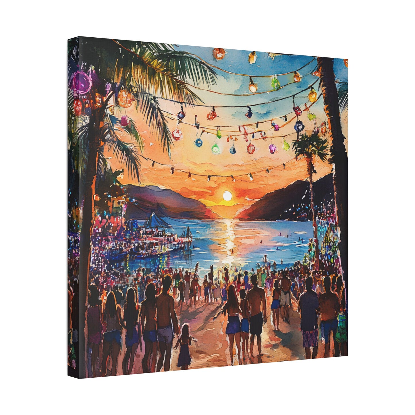 Ibiza Beach Party at Sunset Canvas