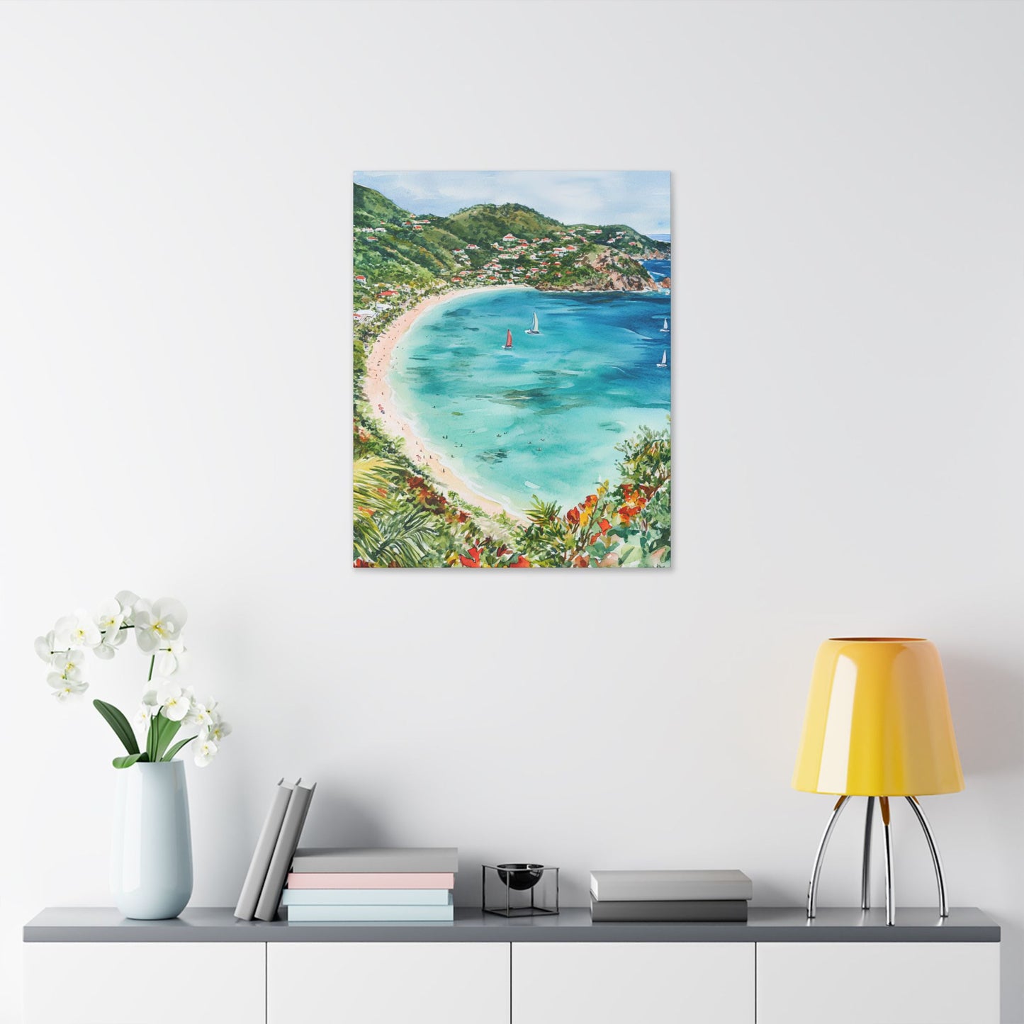 St Barth Colombier Beach Panorama Canvas