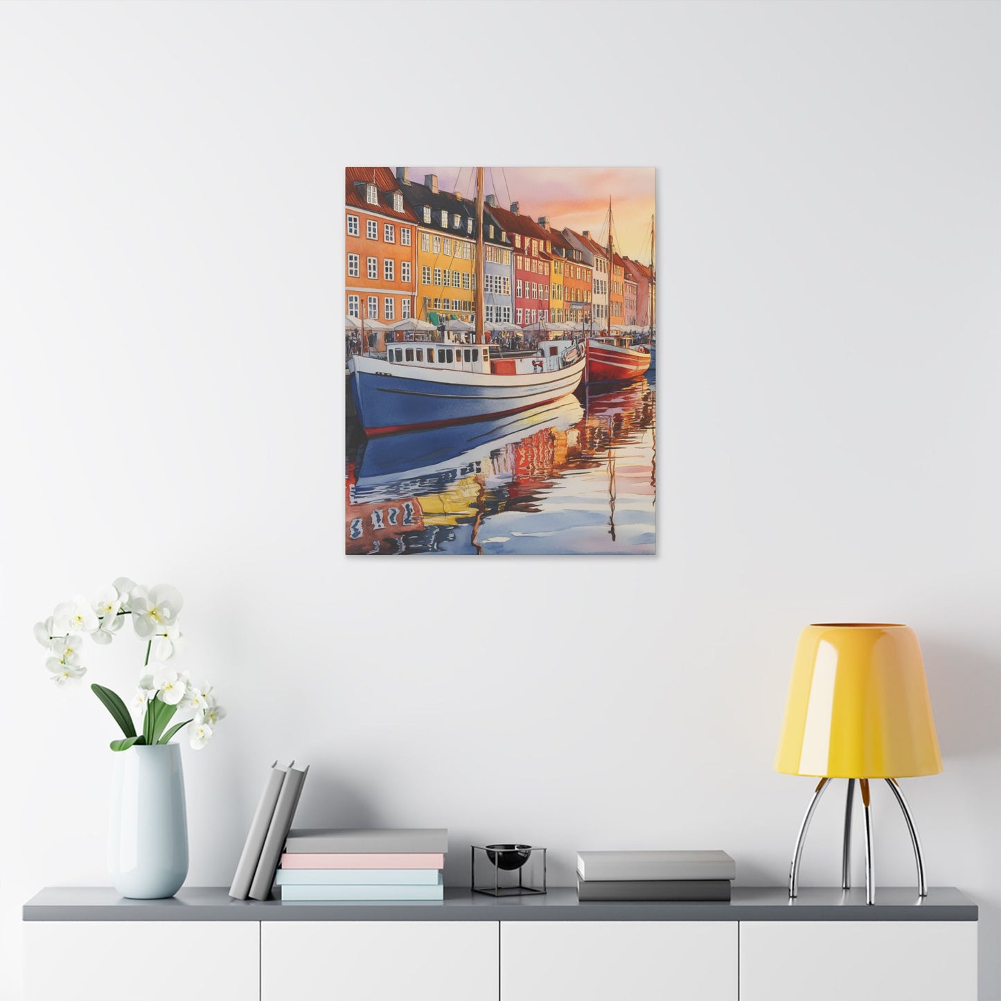 Nyhavn Harbor at Sunset Canvas