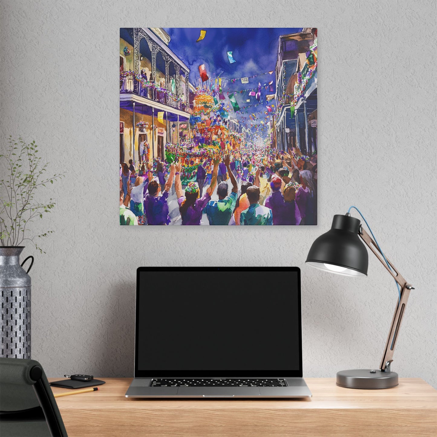 Mardi Gras Parade on Bourbon Street Canvas