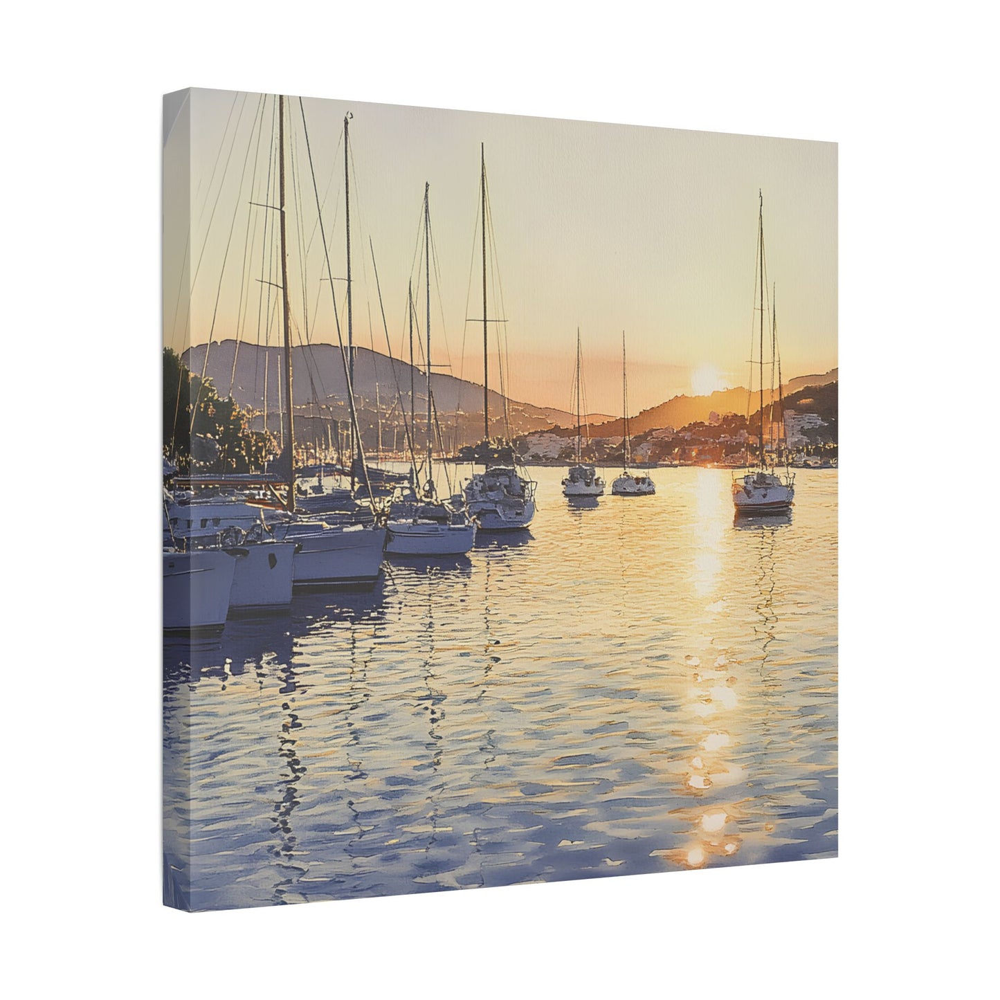 Ibiza Harbour View at Sunrise Canvas