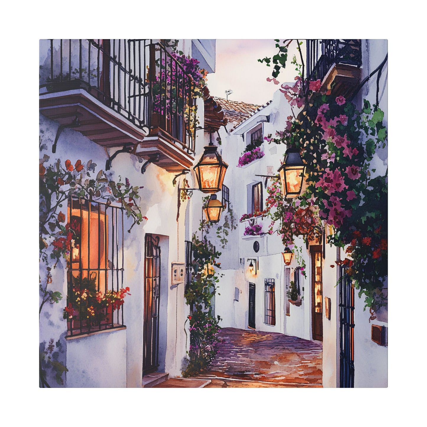 Marbella Old Town at Twilight Canvas