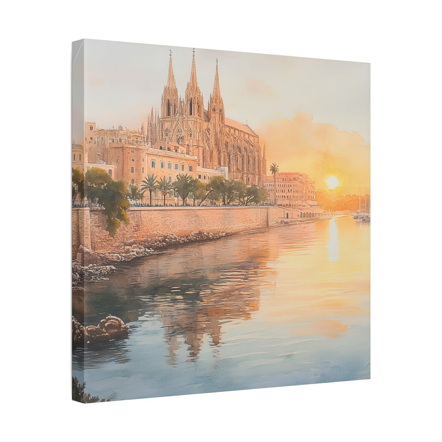 Palma Cathedral at Sunset Canvas