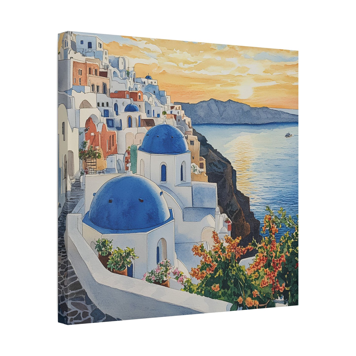 Santorini Sunset Over Oia Canvas