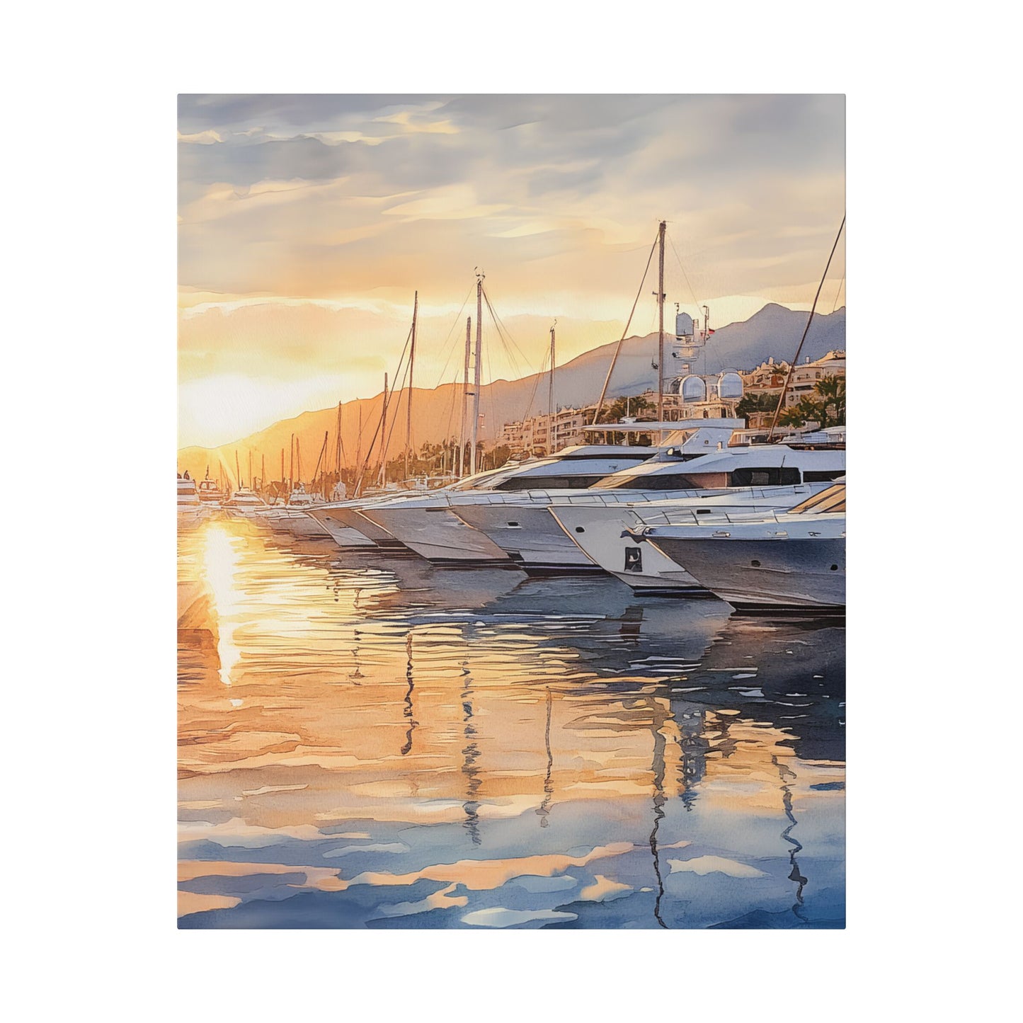 Puerto Banús Marina at Sunset Canvas